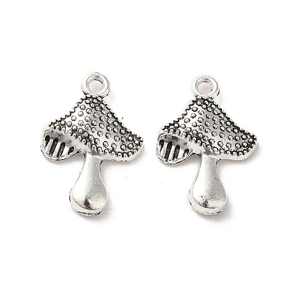 Tibetan Style Zinc Alloy Mushroom Pendants, Lead Free & Cadmium Free, 20.4x13.7x3.5mm, Hole: 2mm, about 454pcs/500g