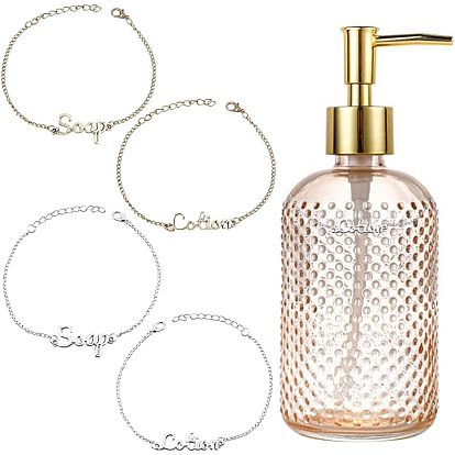 8шт 4 браслеты из цинкового сплава, с бордюрами, слово мыло, без кадмия и без свинца