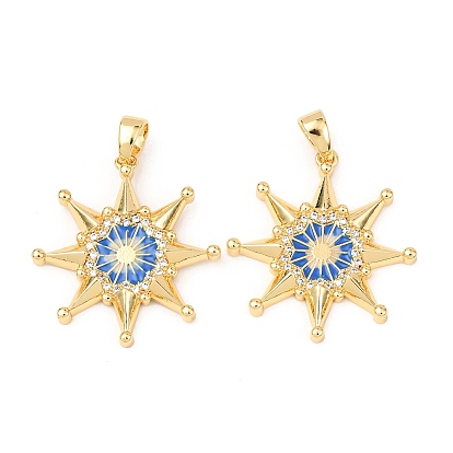 Кулоны с эмалью из латуни с прозрачным кубическим цирконием, звезда Давида, золотые
