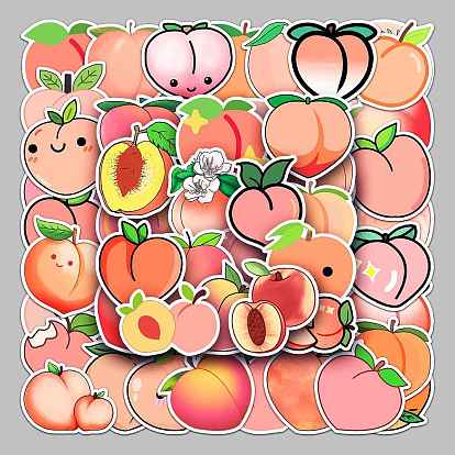 50Pcs PVC Cartoon Stickers, Self-adhesive Waterproof Fruit Decals, for Suitcase, Skateboard, Refrigerator, Helmet, Computer, Mobile Phone Shell