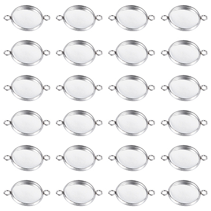 50 шт. 304 Настройки для коннектора кабошона из нержавеющей стали, чашки безель с краями, плоско-круглые