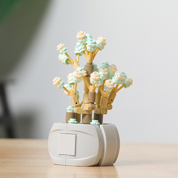 Пластиковые сочные цветы завод строительные блоки diy набор игрушек, суккуленты бонсай модель, для декора дома в подарок