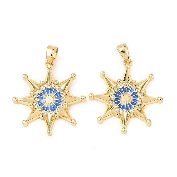 Кулоны с эмалью из латуни с прозрачным кубическим цирконием, звезда Давида, золотые