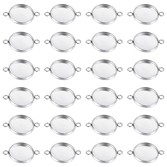 50 шт. 304 Настройки для коннектора кабошона из нержавеющей стали, чашки безель с краями, плоско-круглые