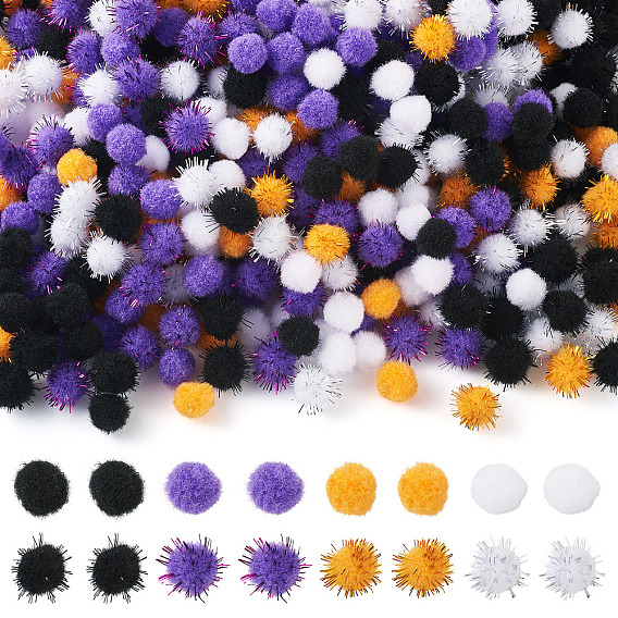 800шт. 8 стили Хэллоуин ручная работа сделай сам кукла поделка помпон пряжа помпоны шарики, с металлического корда