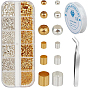 DIY Findings Kits, including Brass Crimp Beads Covers, 304 Stainless Steel Eyelash Tweezers Clips