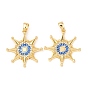 Кулоны с эмалью из латуни с прозрачным кубическим цирконием, звезда Давида, золотые