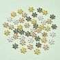 100Pcs 4 Colors Zinc Alloy Spacer Beads, with One Hole, Snowflake