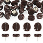 30Pcs Coffee Bean Shape Opaque Resin with Iron Drawing Pins, Platinum