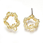 Alloy Stud Earring Findings, with Loop, Steel Pins, Star