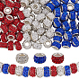 120 шт. 3 цвета, полимерная глина, стразы, европейские бусины с большими отверстиями и латунными сердечниками с серебряным покрытием, рондель