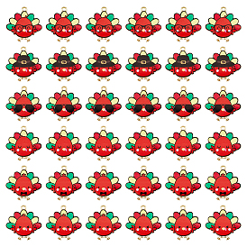 36 шт. 6 стильные милые подвески из сплава с принтом, золотой свет, без кадмия, без никеля и без свинца, очарование индейки