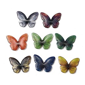 Эпоксидная смола кабошоны, бабочка, с магнитом и блестящей пудрой