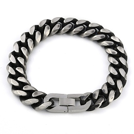 304 Stainless Steel Cuban Link Chain Bracelets for Men