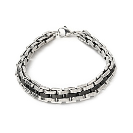 Ion Plating(IP) 201 Stainless Steel Watch Band Bracelets, with 304 Stainless Steel Clasp and Jump Ring
