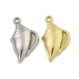 Placage ionique (ip) 304 pendentifs en acier inoxydable, charme de conque