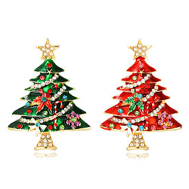 Christmas Diamonds Christmas Tree Brooch Autumn Winter Coat Sweater Pins Clothing Accessories
