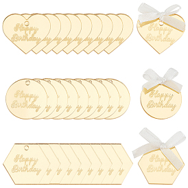BENECREAT Birthday Decoration Kits, Including Single Face Satin Ribbon, Transparent Acrylic Pendants