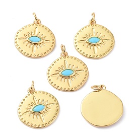 Bronce colgantes cúbicos del zirconia, con anillo de salto, larga duración plateado, sin plomo y el cadmio, oval con patrón de ojo