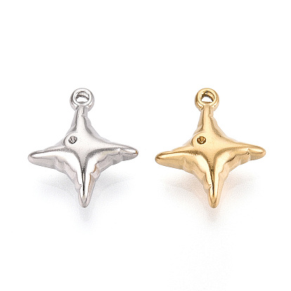 304 Настройки кабошон из нержавеющей стали кулон, ионное покрытие (ip), звезда