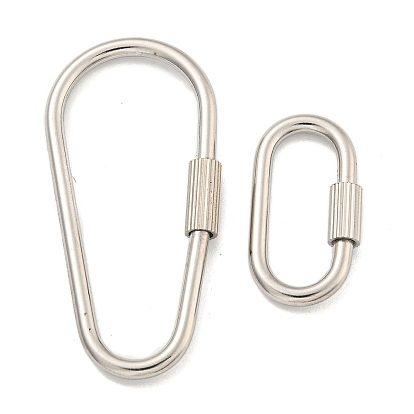 304 Брелоки карабин винтовые с замком из нержавеющей стали, для изготовления ожерелий