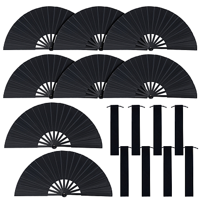 Складной веер из пластика и полиэстера, с бархатными упаковочными мешочками, для вечеринки свадебное танцевальное украшение