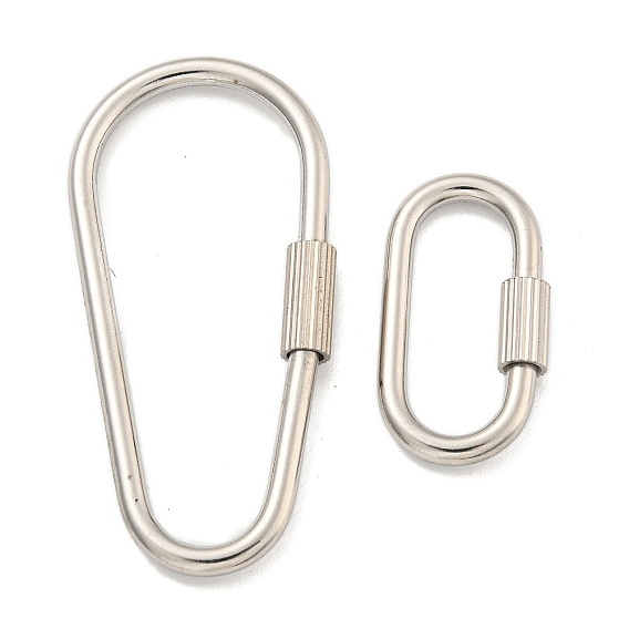 304 Брелоки карабин винтовые с замком из нержавеющей стали, для изготовления ожерелий