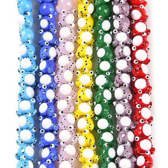 Бусы лэмпворк ручной работы, лягушка