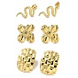 Golden 304 Stainless Steel Stud Earrings