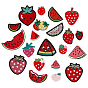 Нашивки на одежду из полиэстера, фрукты, клубника, арбуз
