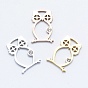316 Stainless Steel Micro Pave Cubic Zirconia Links/Connectors, Owl, Clear