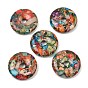 Dyed Natural Imperial Jasper Peace Donut Pendants, Pi Disc Charms