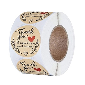 Adhesive Paper Thank You Sticker Rolls, for Card-Making, Scrapbooking, Diary, Planner, Envelope & Notebooks