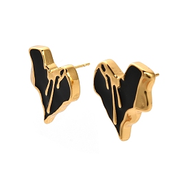 304 серьги из нержавеющей стали эмаль, сердце