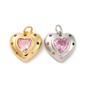 Латунные микро проложить кубического циркония подвески, долговечный, без свинца и без кадмия, сердце