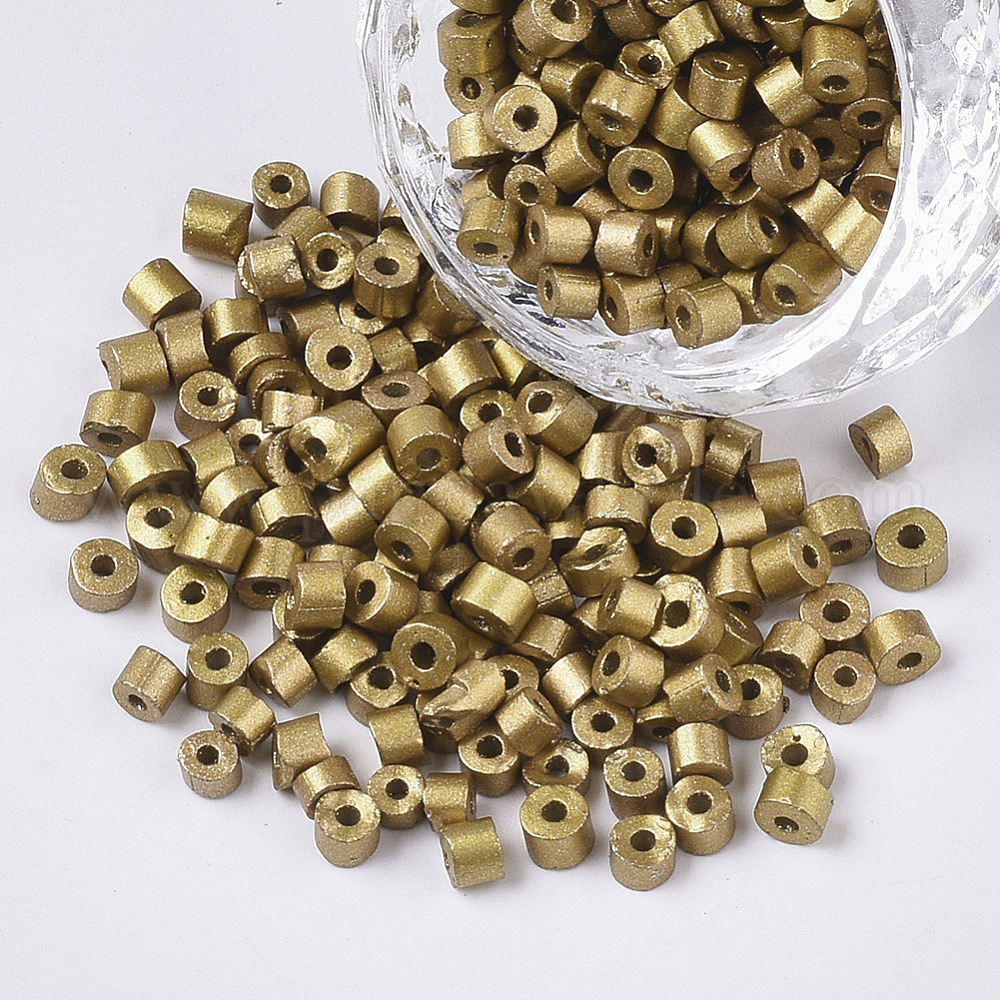 China Factory 6/0 Glass Bugle Beads, Metallic Colours 23.5x3.54mm