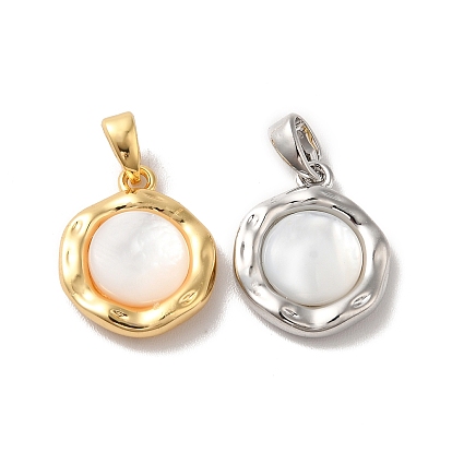 Латунные подвески, плоские круглые подвески с натуральной оболочкой