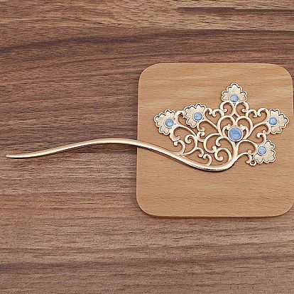 Ancient Style Alloy with Enamel Hair Stick Finding, for DIY Jewelry Accessories, Flower