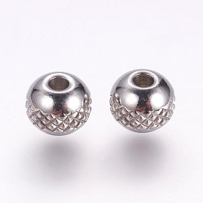 304 Stainless Steel Beads, Round with Corrugated