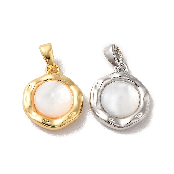 Латунные подвески, плоские круглые подвески с натуральной оболочкой