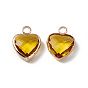Сердце k9 стеклянные подвески, граненые, с краем из латуни светло-золотистого цвета