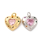 Латунные микро проложить кубического циркония подвески, долговечный, без свинца и без кадмия, сердце