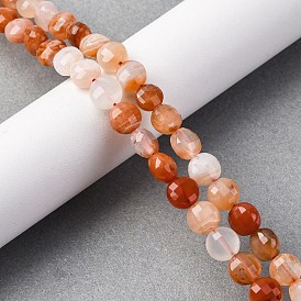 Натуральный красный ботсвана агат бисер пряди, граненый квадратный разрез, плоско-круглые