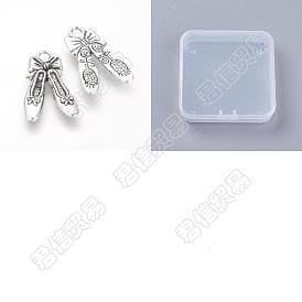 100 pendentifs en alliage de style tibétain, sans cadmium et sans plomb, chaussures de danse classique avec nœud papillon