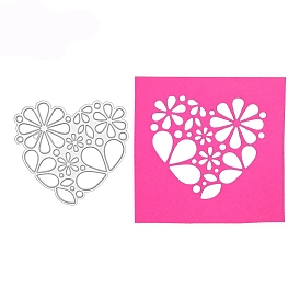 Heart & Flower Carbon Steel Cutting Dies Stencils, for DIY Scrapbooking, Photo Album, Decorative Embossing Paper Card