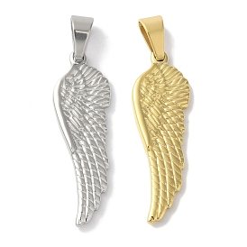 Ion Plating(IP) 304 Stainless Steel Pendants, Wing Charm