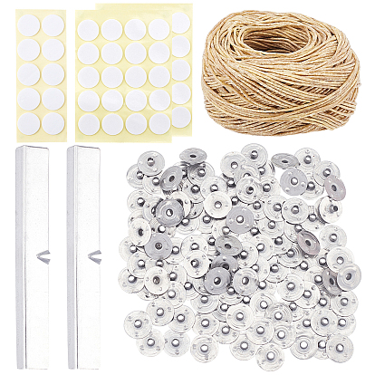 DIY Candle Making, with Candle Wick, Iron Candle Wick Base, Iron Candle Wick Holder Bar, Double-faced Self-adhesive Paper Stickers