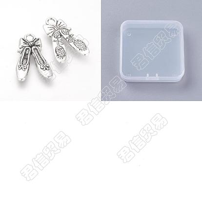 100 pendentifs en alliage de style tibétain, sans cadmium et sans plomb, chaussures de danse classique avec nœud papillon
