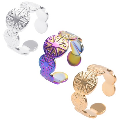 201 anillo de puño abierto con estrella de acero inoxidable para mujer