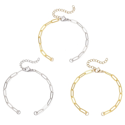 3 шт. 3 стили латунные скрепки для изготовления браслета-цепочки, с 304 концевыми цепями из нержавеющей стали
